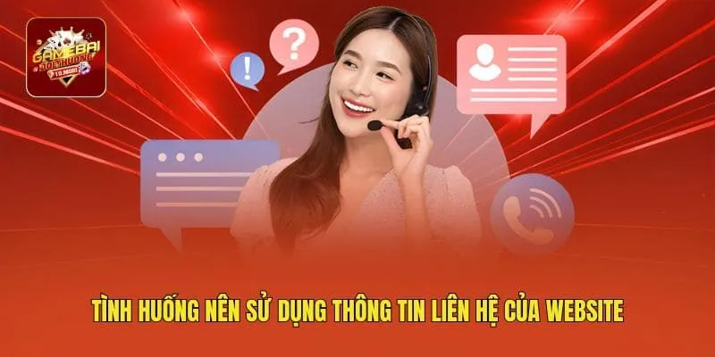 Tình huống nên sử dụng thông tin liên hệ của website